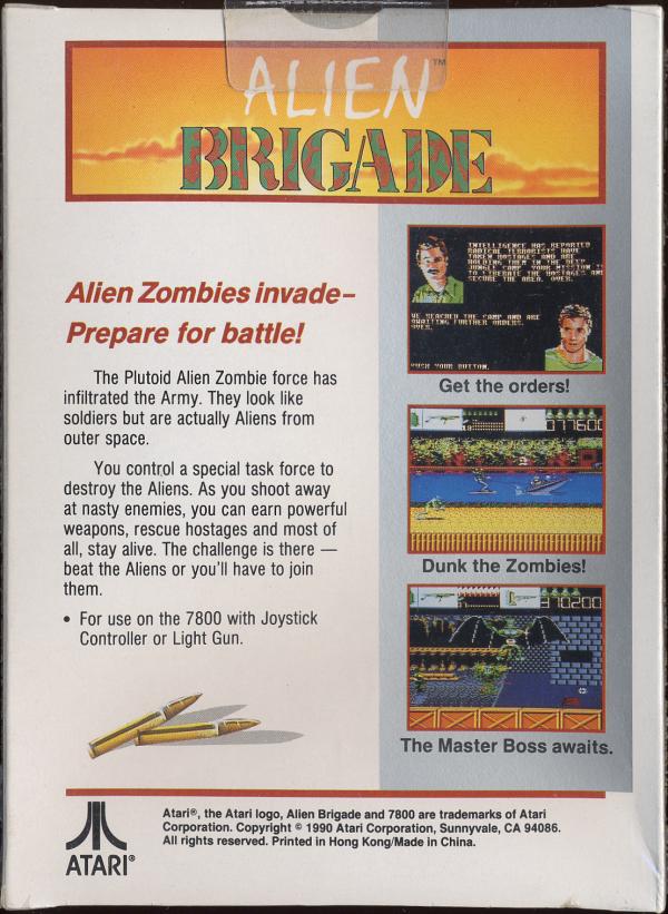 Alien Brigade Box Scan - Back